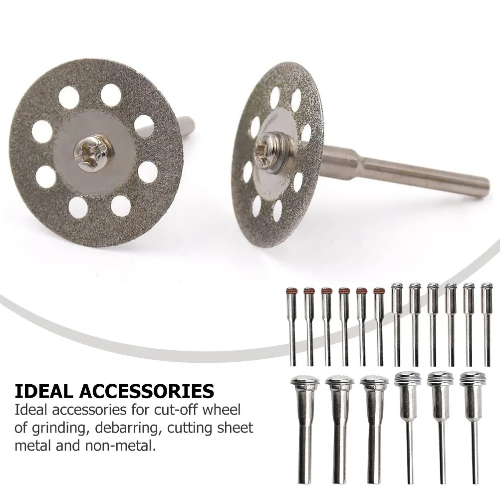 

26Pcs Resin Cut-Off Wheel Screw Mandrel Compatible 2mm 3mm 6mm for Rotary Tools Sandpaper Polishing Cloth Abrasives