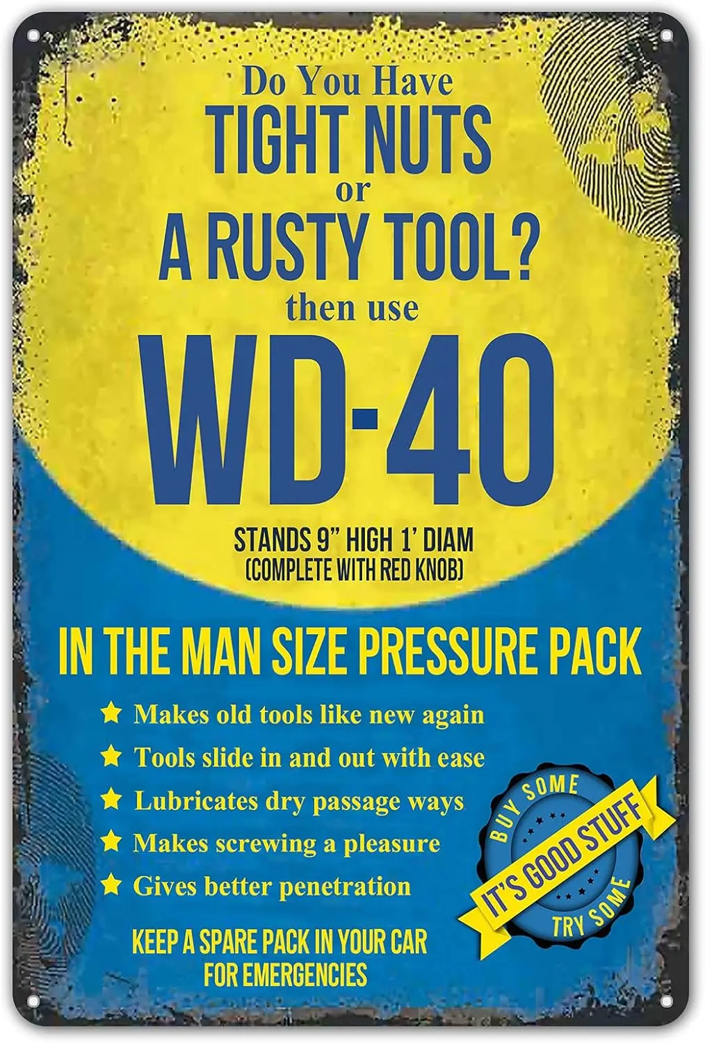 Room Man Cave Art Decorations Metal Sign Wall Decor Tin Signs Do You Have Tight Nuts Or A Rusty Tool? Vintage Garage