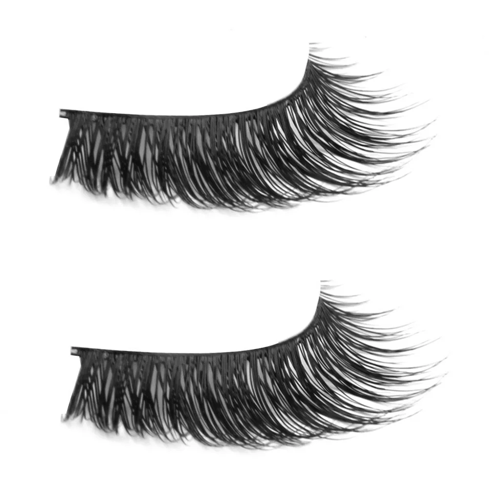 

Black Handmade Long False Eyelashes Voluminous Natural Fiber Soft Flexible Backbone Reusable Eye Beauty False Eyelashes