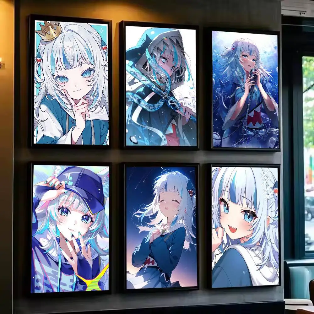

G-Gawr Gura H-hololive Poster HD Self Adhesive Waterproof Wall Art Ideal for Home Office Dorm Gift