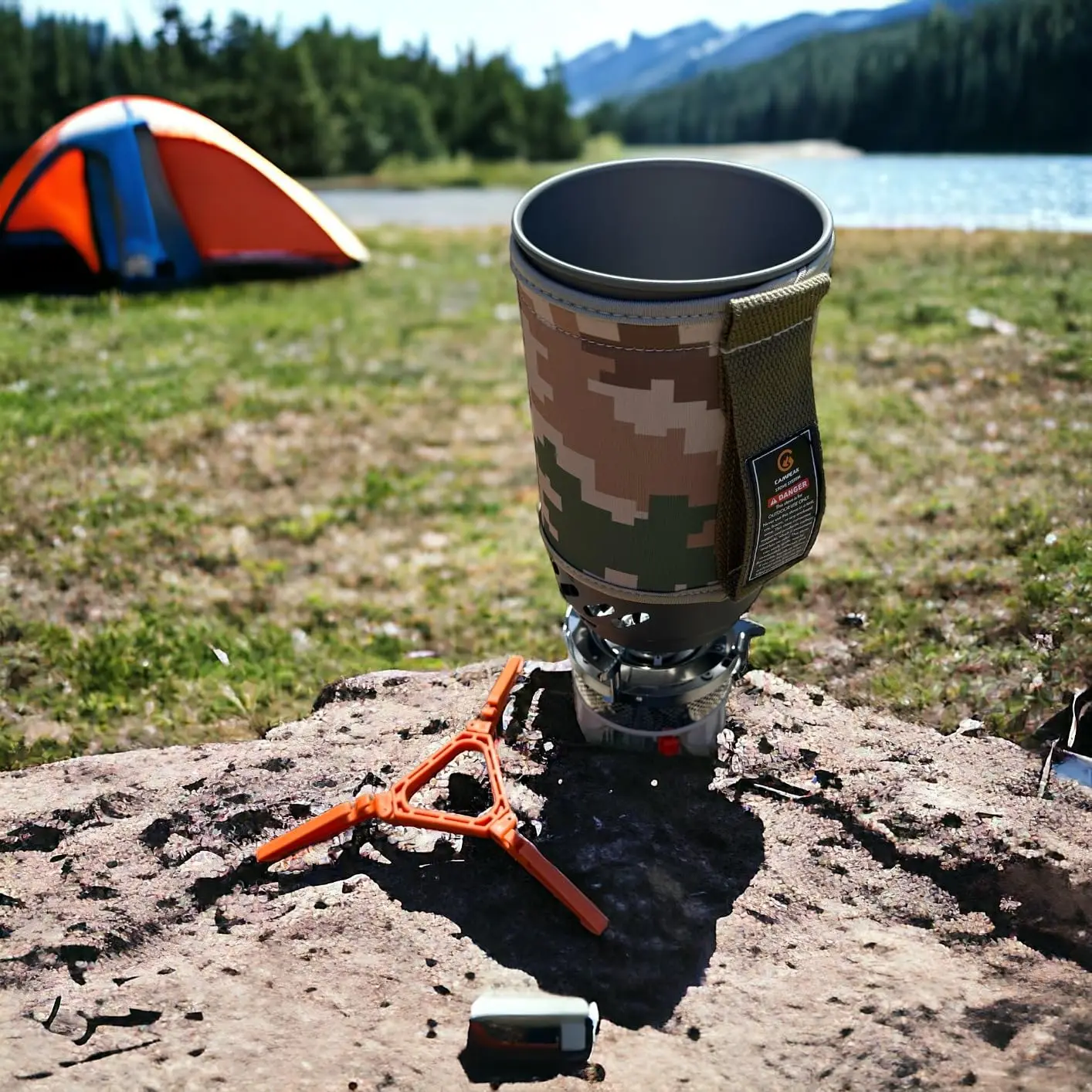 Imagem -02 - Fogão a Gás Propano Pote do Permutador de Calor Sistema de Cozimento Caminhadas ao ar Livre Camping 1400ml