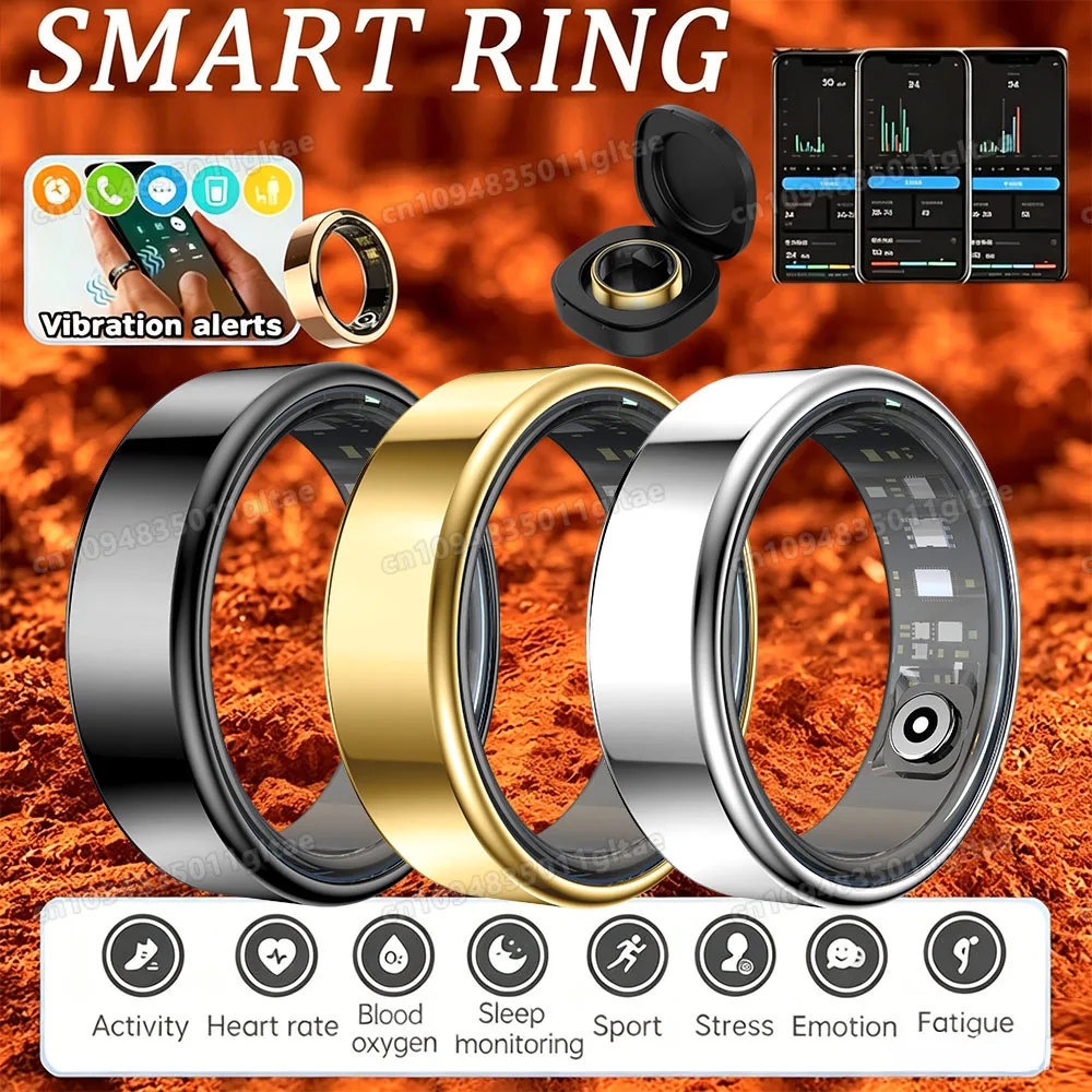 

NEW Smart Ring Blood Pressure Heart Rate Sleep Monitoring Smartring IP68 & 5ATM Waterproof Multi-sport Mode Smartring Man Women