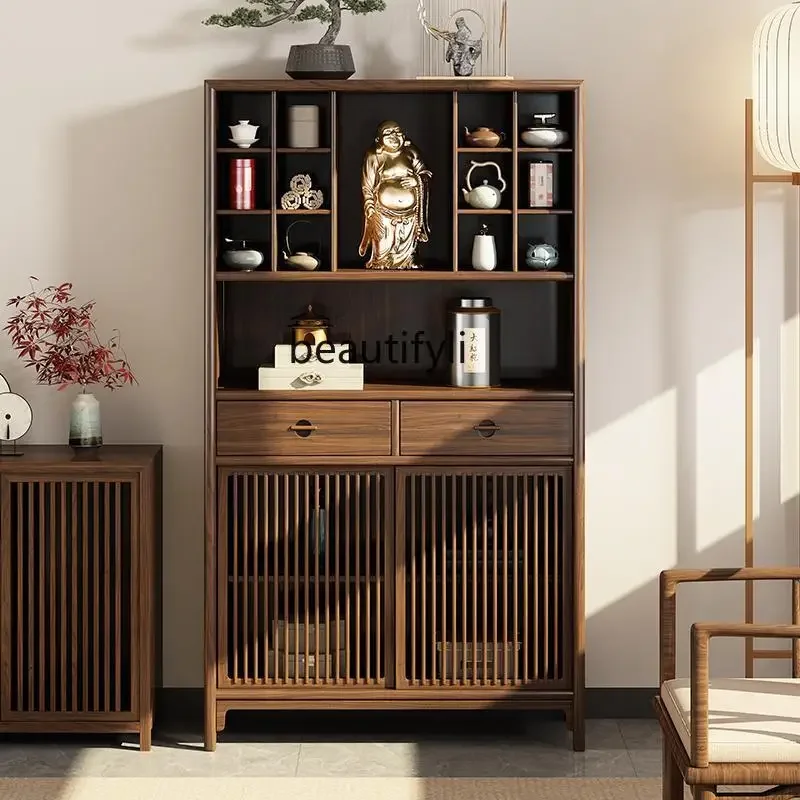 

YH Ebony Bogu storage solid wood display storage balcony tea water cabinet