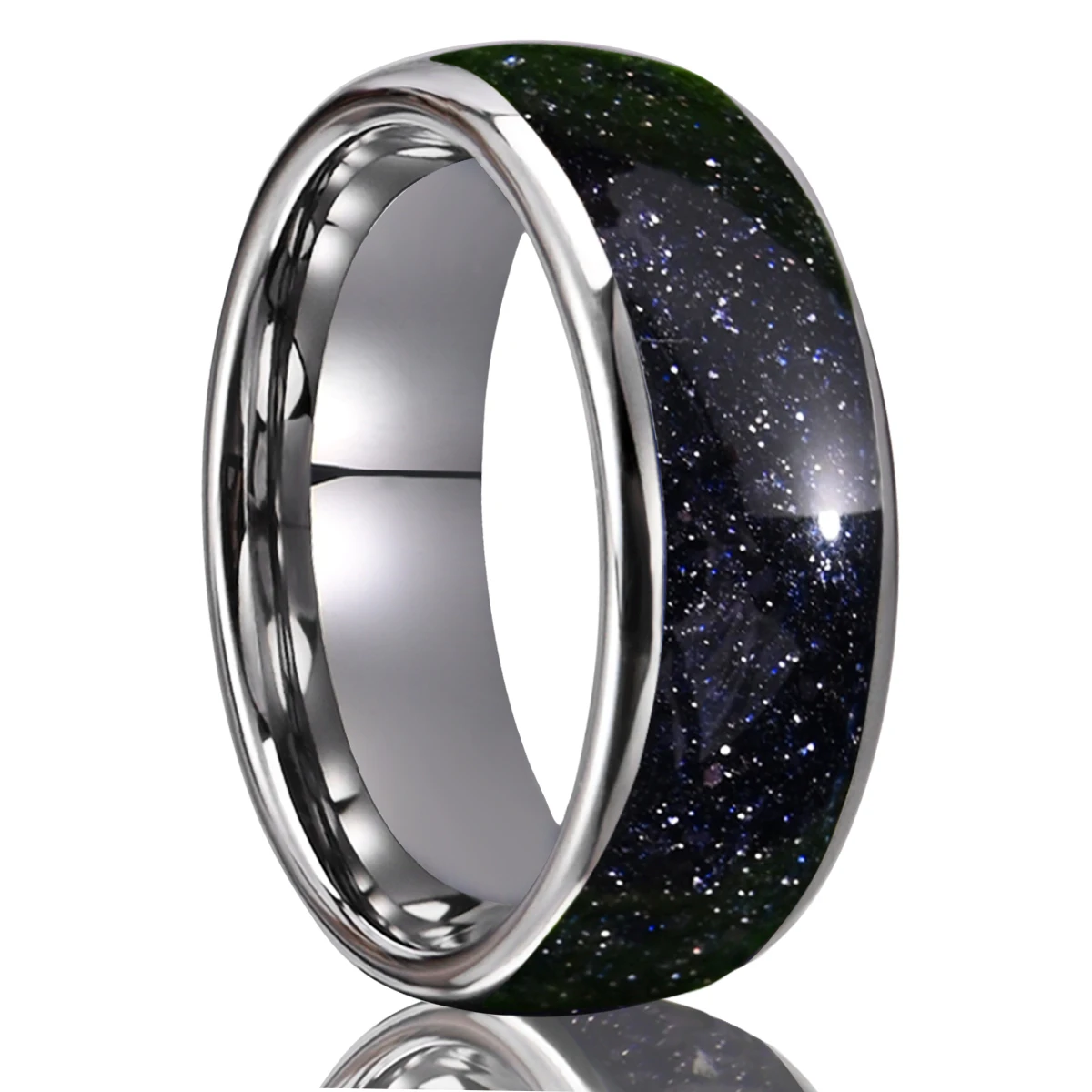 Tungsten Carbide Men's and Women's Rings 8mm Nebula Star Men's Engagement Rings,Comfortable Fit High Polished