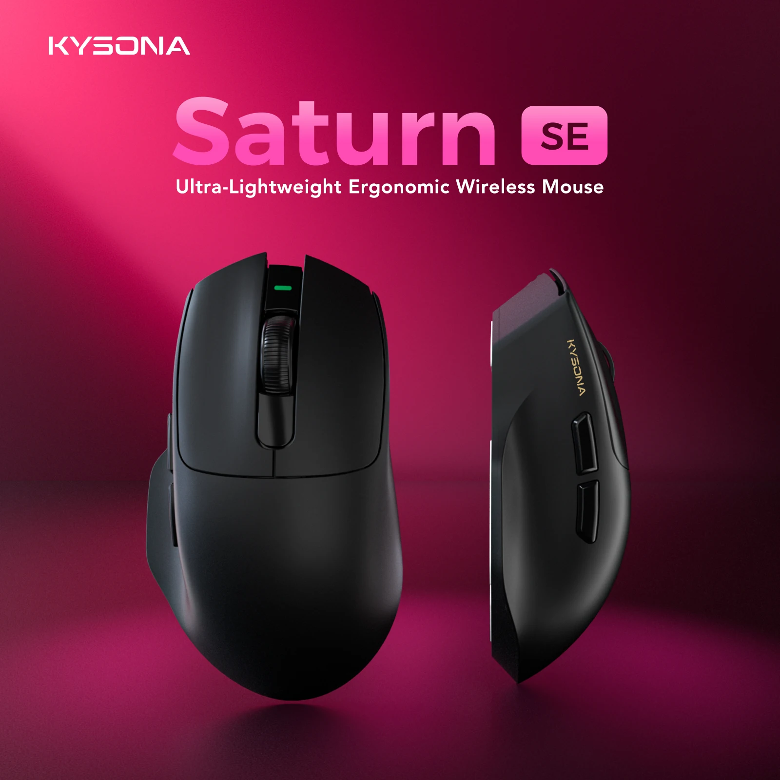 KYSONA Saturn SE Gaming Mouse PAW3311 Sensor 56g Ultra Lightweight Magnetic RGB Charging Dock 24000DPI IPS 300 Bluetooth Wireles