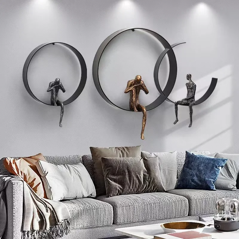 Wall-mounted Home Furnishings Modern resin Crafts Background Decorative Nordic Style Creative Thinker 3D Three-dimensional