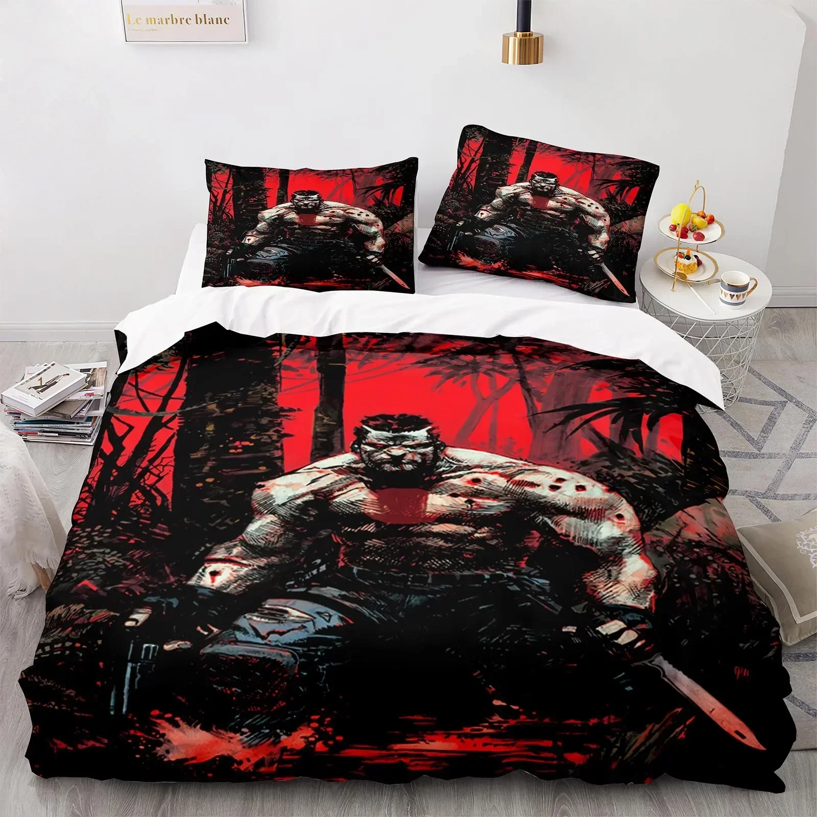 

Luxury New 3D Print BloodShot Bedding Set Blood Warrior Duvet Cover Bedroom Comforter Covers Single Quilt Cover Home