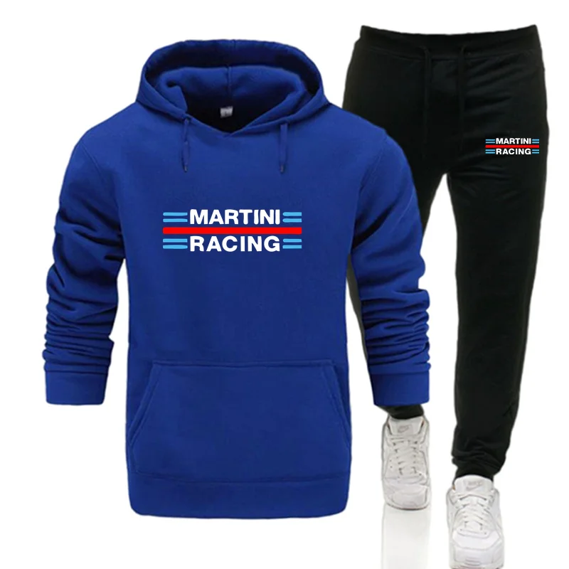2025 new Martini Racing Hoodie Suit Men's Fashion Hoodie Brand Pants Casual Jogging Suit Sports Wear Sweatshirt Autumn Winter