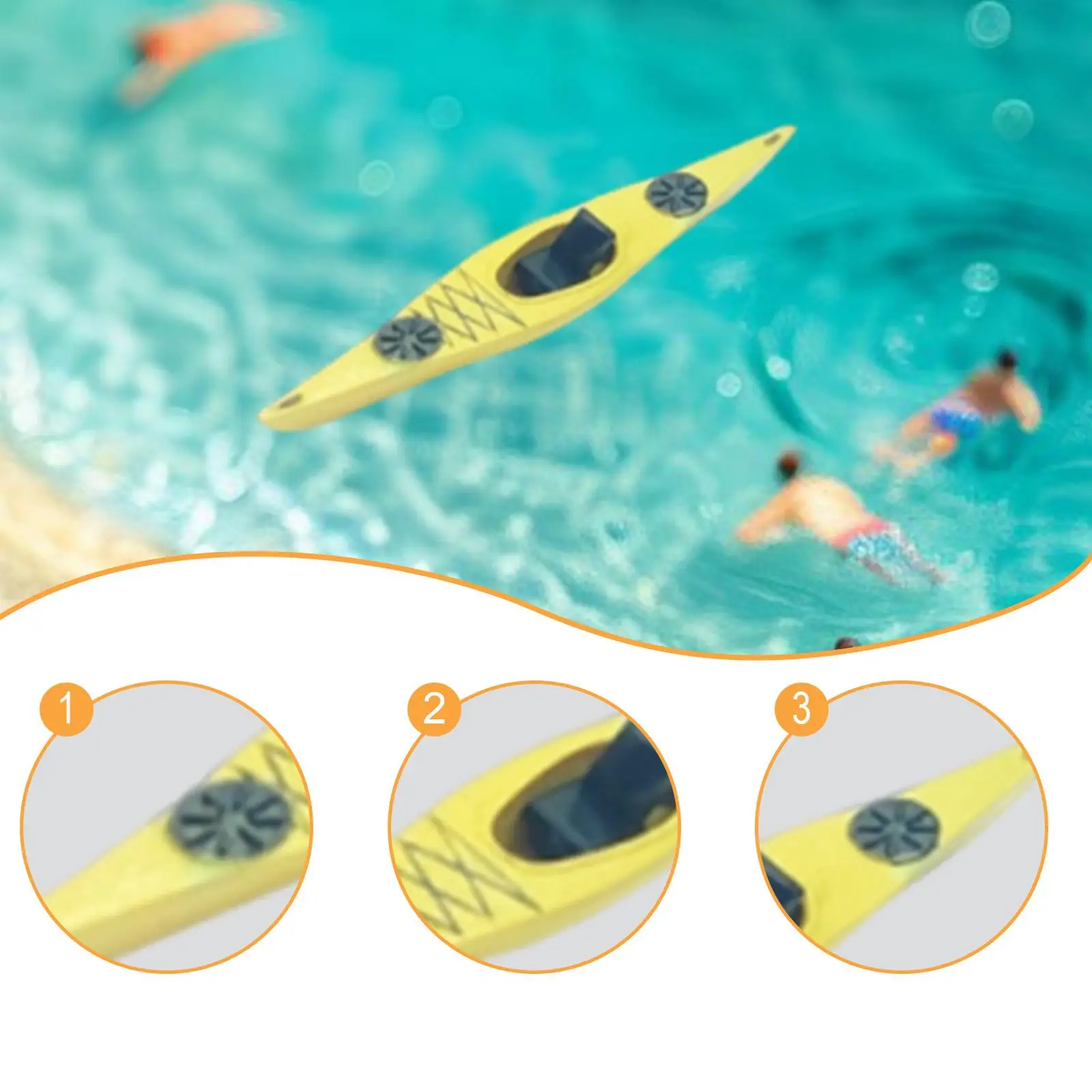 1/64 Scale Single Person Kayak Plastic Miniature Model Ornament Creative Scenery Photography Prop for DIY Dollhouse Layout