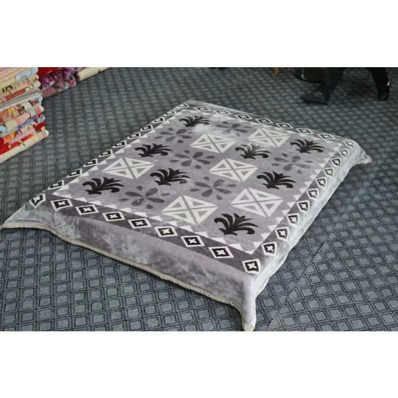 

Raschel warp knitted weft knitted single double blanket
