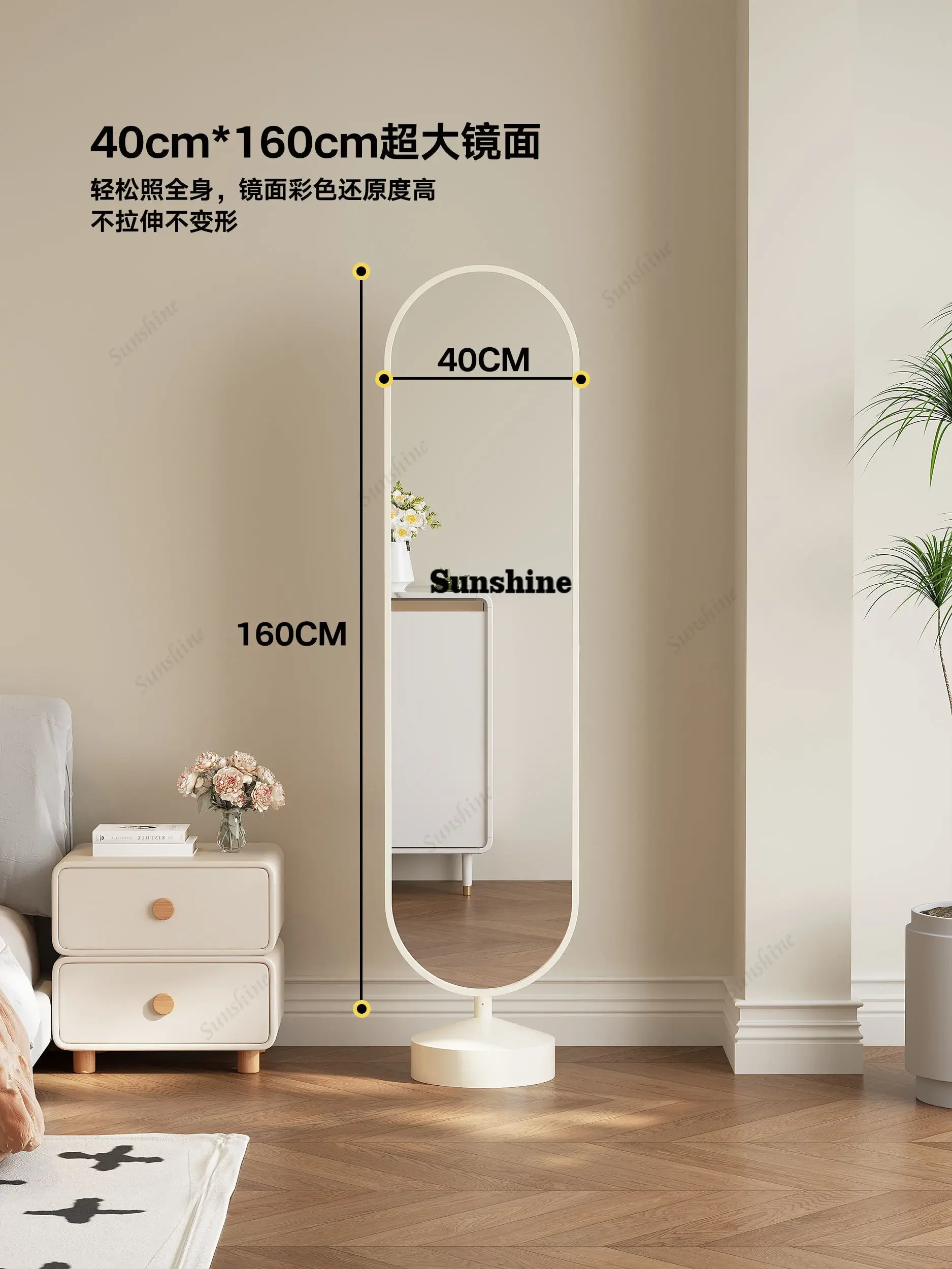 

Home fitting mirror light luxury high-end full-length mirror hanger integrated bedroom mirror FT