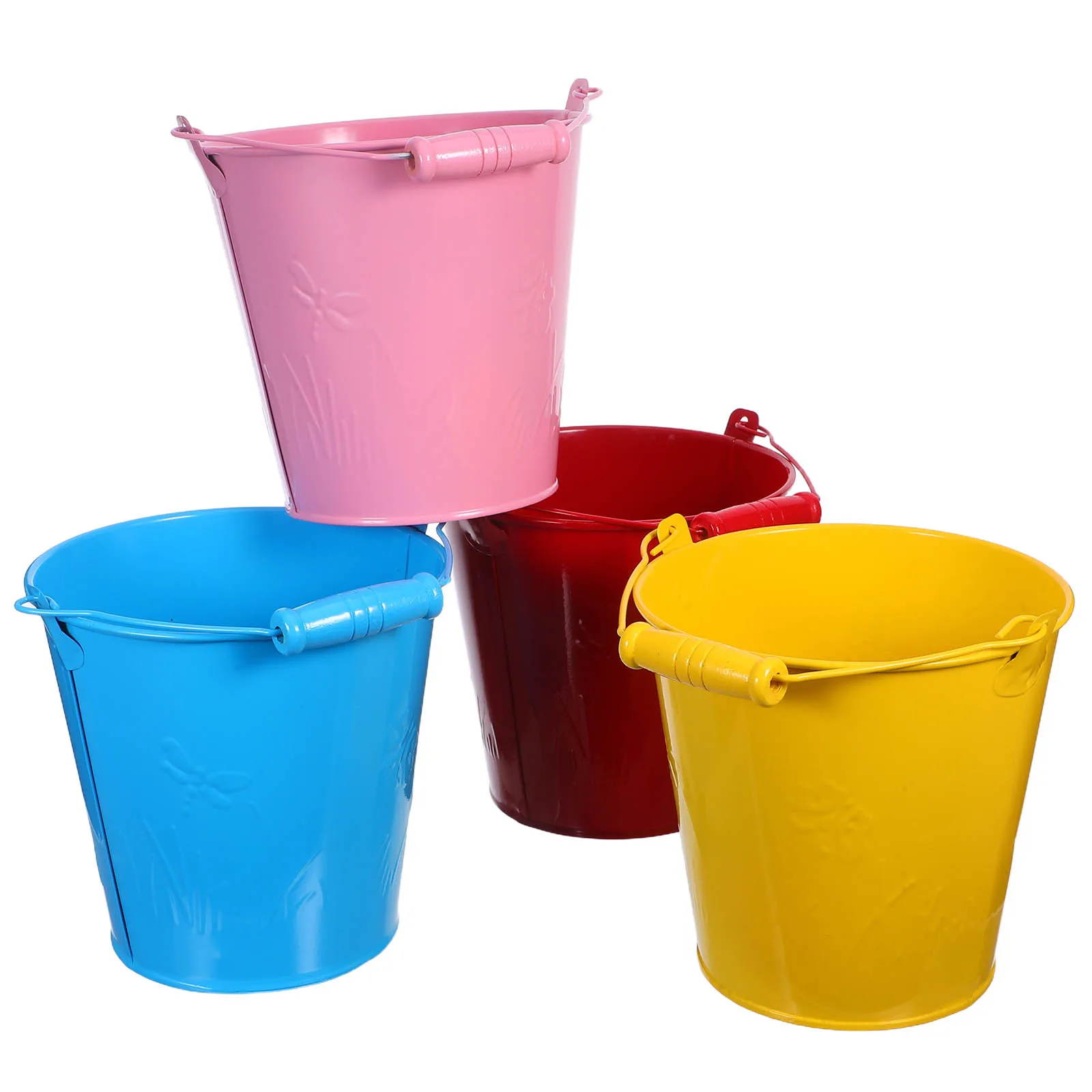 Seau de sable pour enfants, 4 pièces, Mini seau de plage en fer blanc pour enfants, jeu en plein air, amusant, Coordination des mains, cadeau de développement