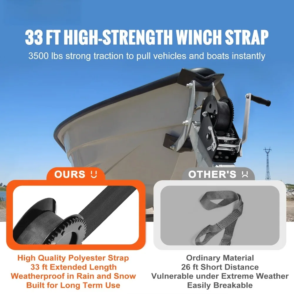 Hand Crank Webbing Strap Winch Manual Lifting Hoist Compact Mini Traction Lifter For Light Cargo Towing