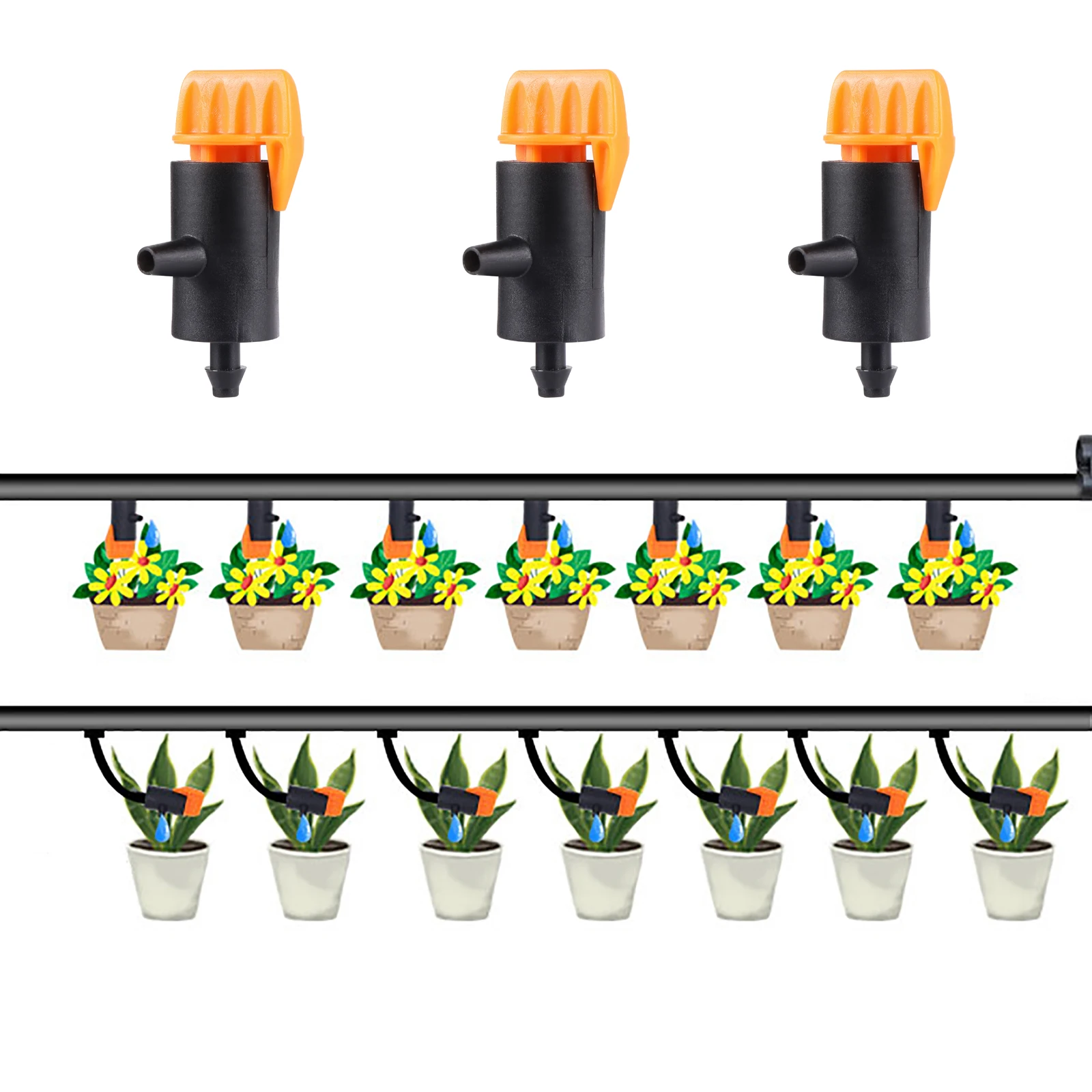 

0~60L Adjustable Dripper Pressure Compensated Dripper Garden Plants Watering Regulator Emitter Micro Drip Irrigation System Tool