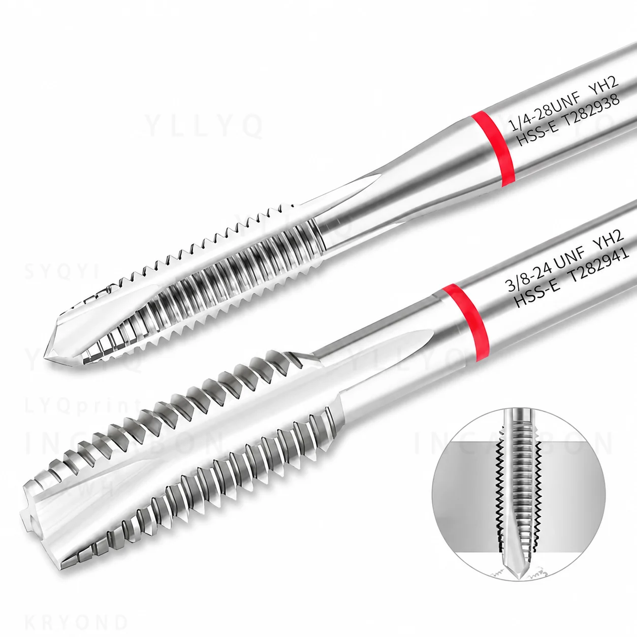 1PCS HSSE American Spiral Point Tap UNC/UNF 0-90~12-24 1/4/5/16/3/8/7/16/1/2/9/16/5/8/3/4/7/8/1-8 Thread Tool