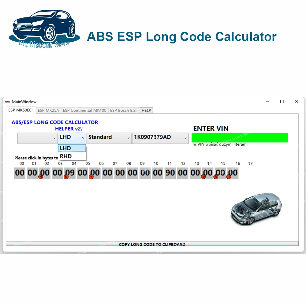 2024 hot sale for VW ABS ESP Long Code Calculator Helper MK60EC1 ABS ESP Long Code Calculator Suports over 28 Cars