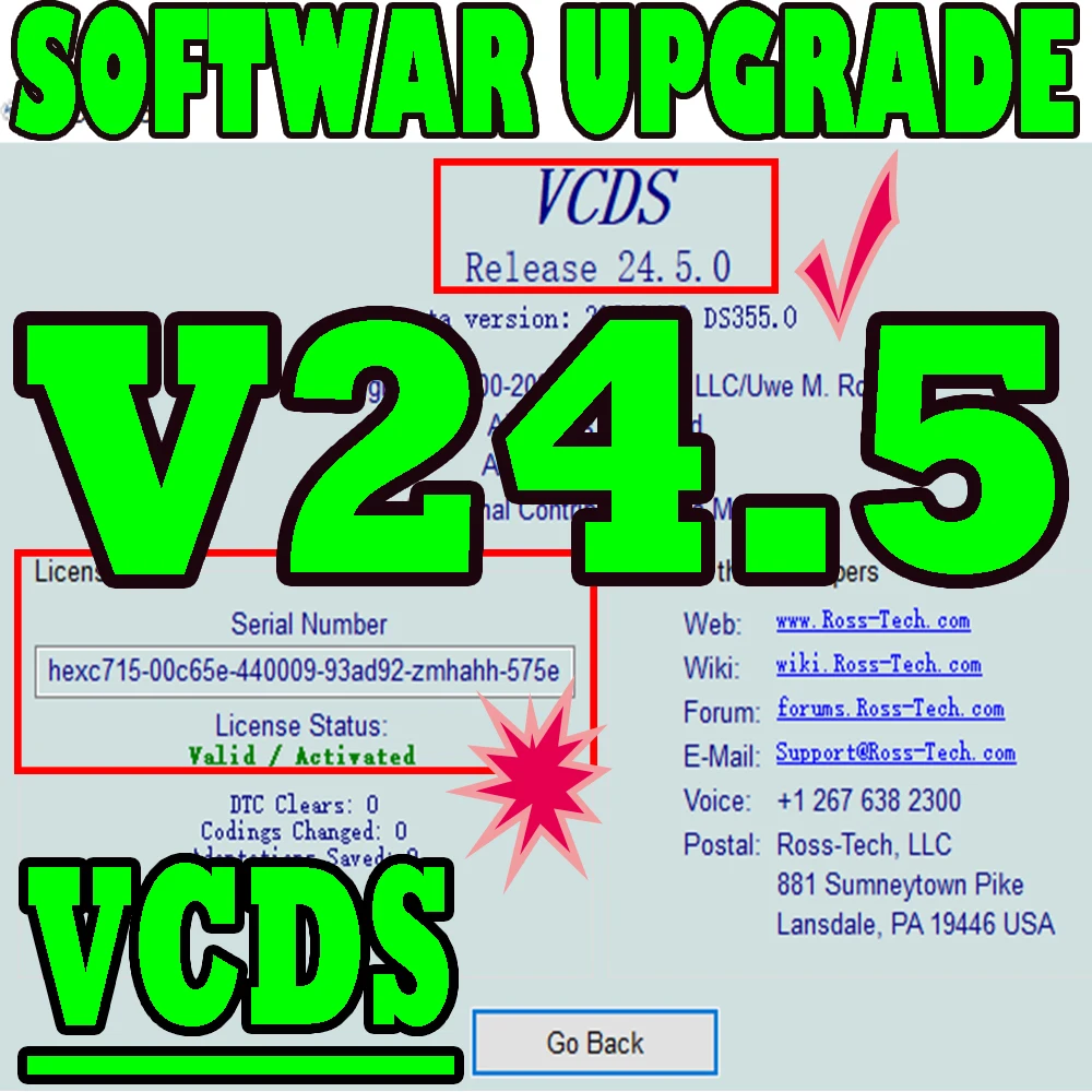 Обновление программного обеспечения VCDS -2024 VAG COM OBD2 сканер VAG HEX V2 USB интерфейс для VW AUDI Skoda Seat неограниченные вины многоязычные