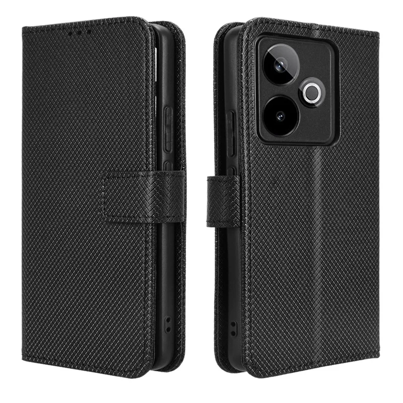 For OPPO Realme GT7 5G Luxury Flip Diamond Pattern lanyard Business Wallet Case Leather for OPPO Realme GT7 5G Phone Case