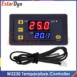 W3230 12V 24V AC110-220V Probe line 20A Digital Temperature Control LED Display Thermostat With Heat/Cooling Control Instrument