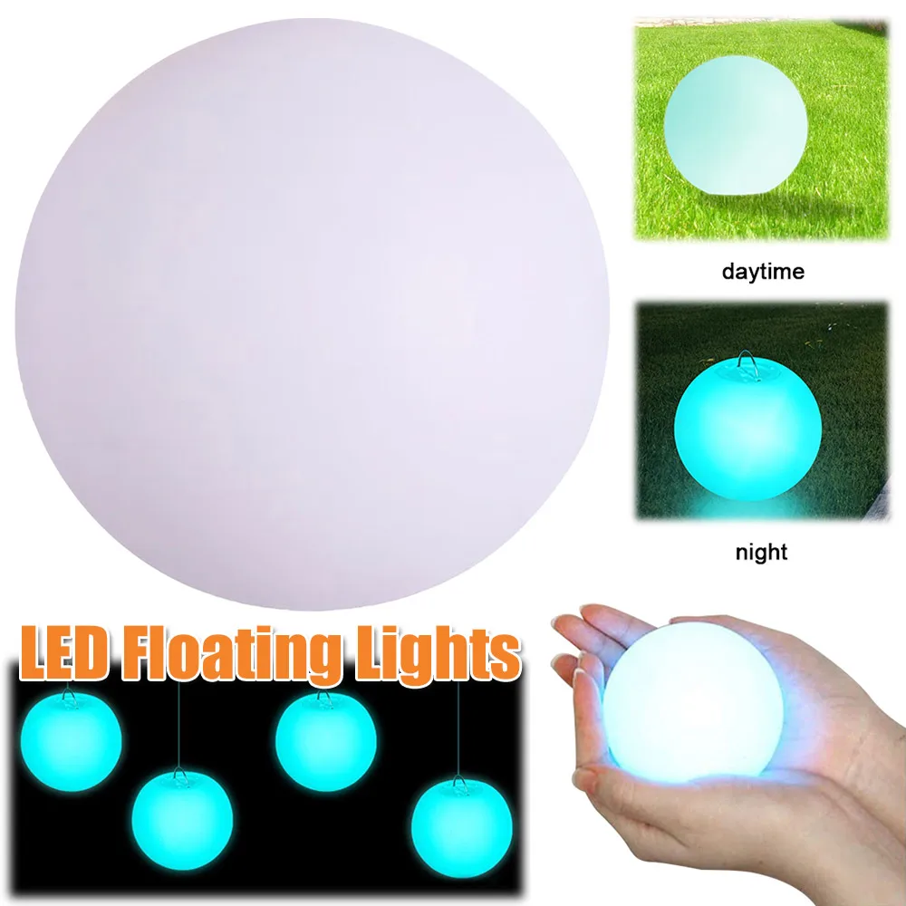 LED Glowing Ball Night Light 16 Colors Floor Street Lawn Lamp Remote Control Swimming Pool Party Lamp for Garden Yard Pool Decor
