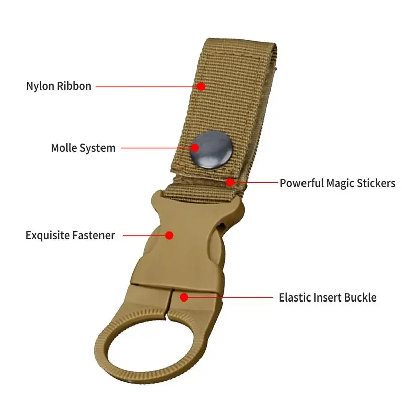 Bottle Buckle Clip Water Bottle Clip On Holder Nylon Webbing Strap Clip Water Bottle Clip For Women Men For Boarding Backpacking