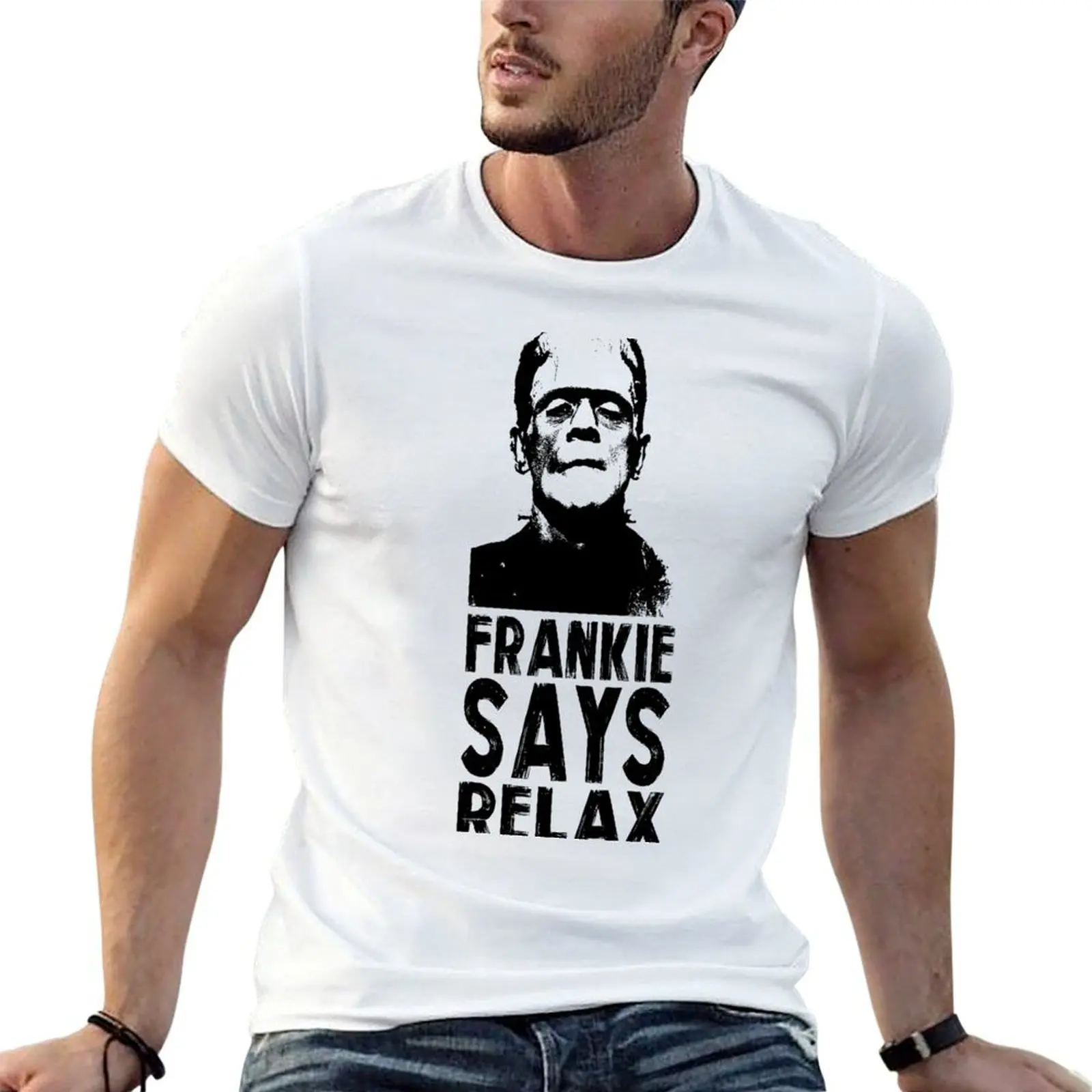 FRANKIE SAYS RELAX T-Shirt t shirt men 100% cotton luxury brand man t shirts graphic T-Shirt