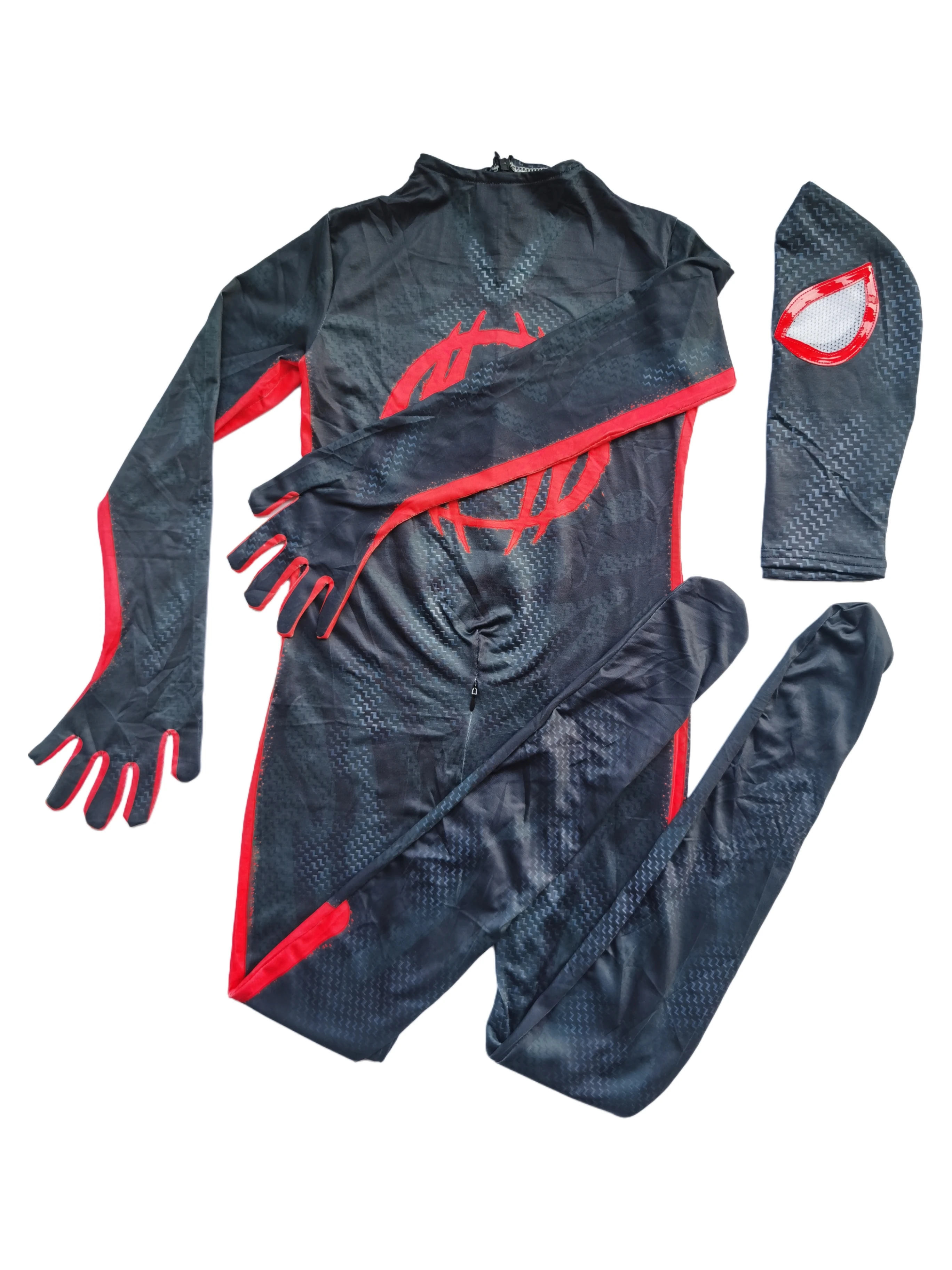 Mono de disfraz de héroe para niños con máscara, traje de cuerpo completo con cremallera para niños, disfraz de fiesta de cumpleaños y Halloween