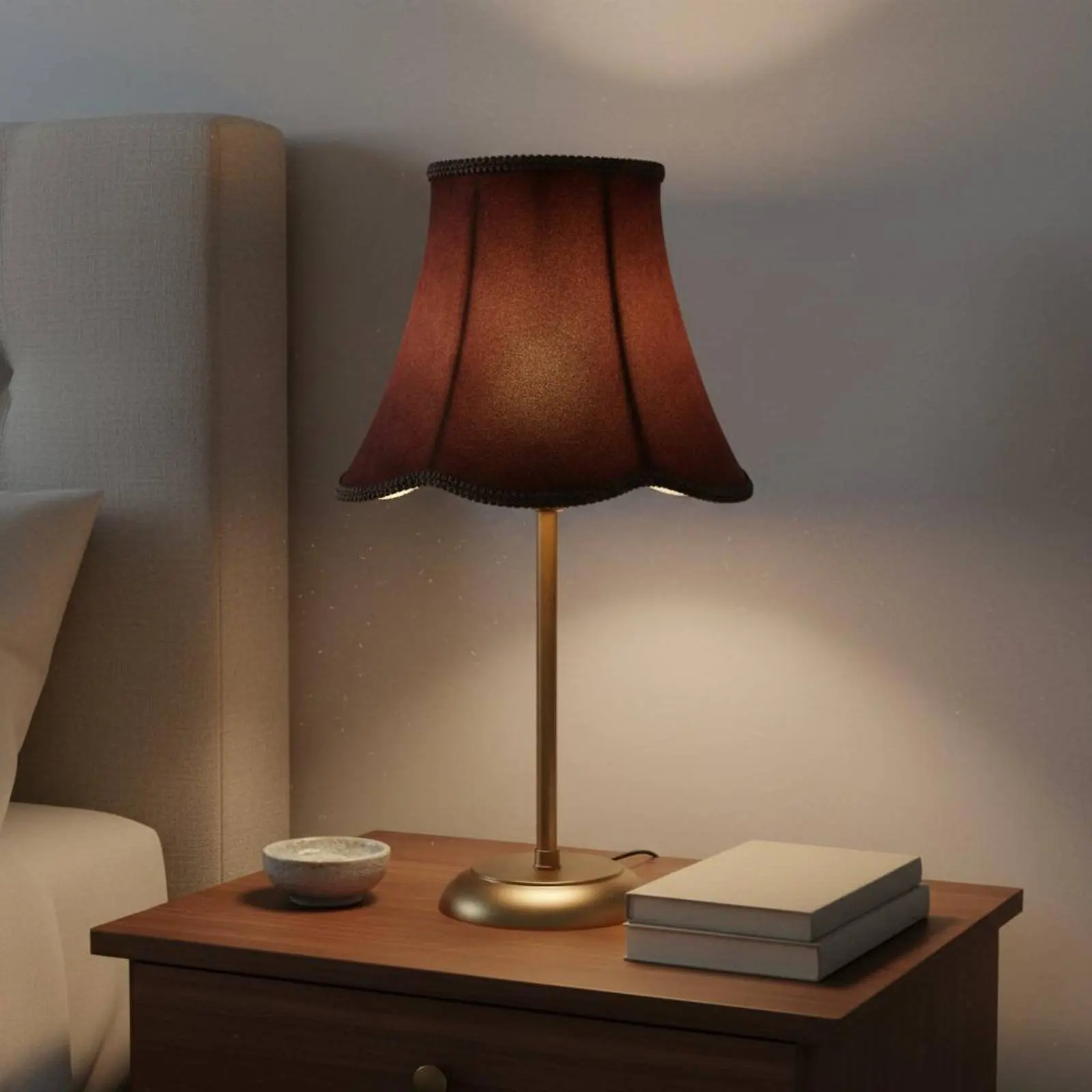 Velvet Lamp Shade Handmade Bedside Lamp Shade Cloth Lampshade Textile Cover Replacement Lampshade Soft Light Light Filter