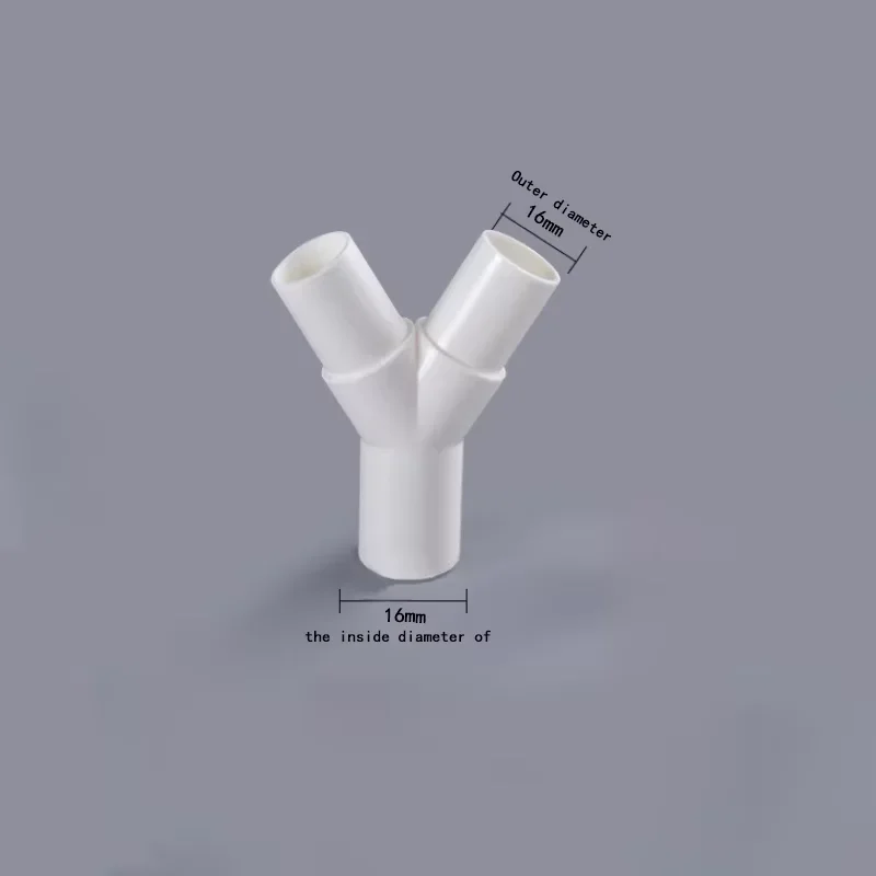1-50PCS PVC plastic Y type tee Y tee vork waterleiding tee drip box tee joint 16mm/20mm