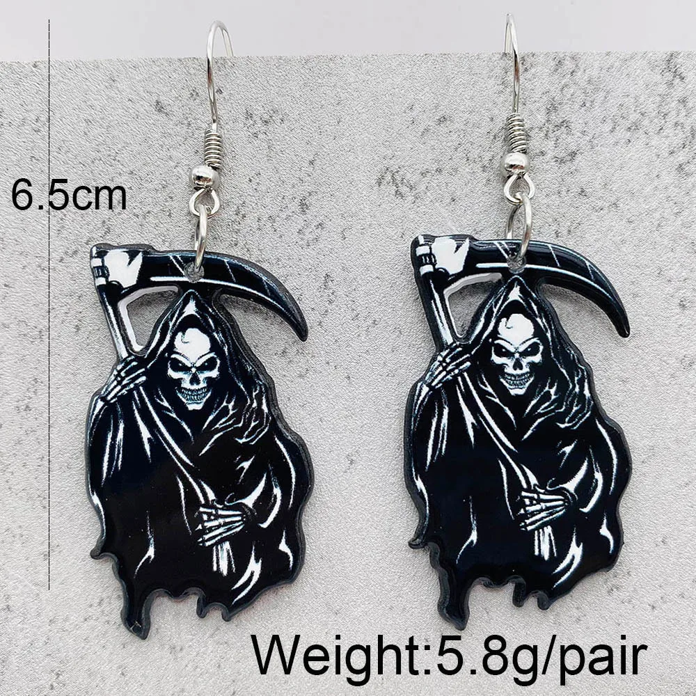 New Christmas Earrings Horror Pumpkin Ghost Magic Frog Boiler Acrylic Earrings Halloween Decoration Gift