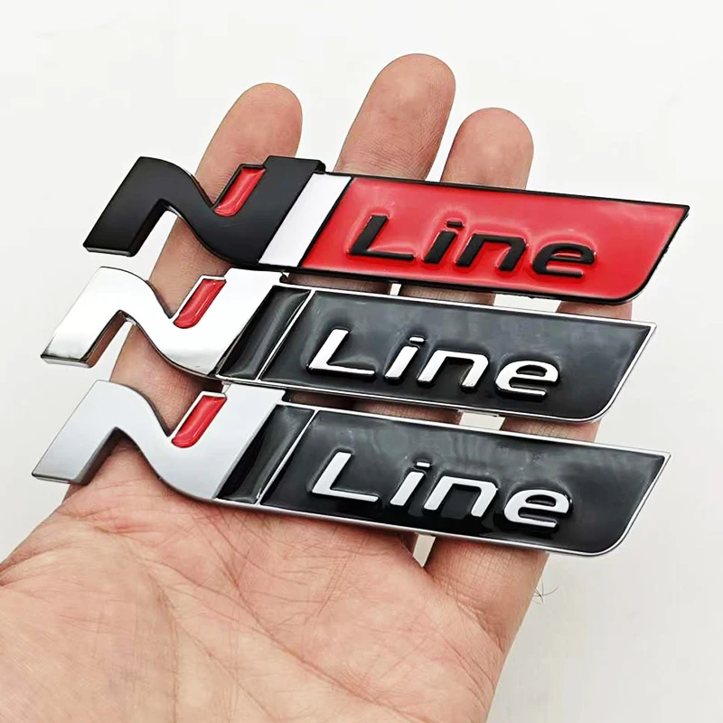 3D Metal Car Styling NLine Logo Rear Boot Trunk Emblem Badge Decal For Hyundai i20 i30 Sonata Kona Elantra Tuson Car Stickers view 5