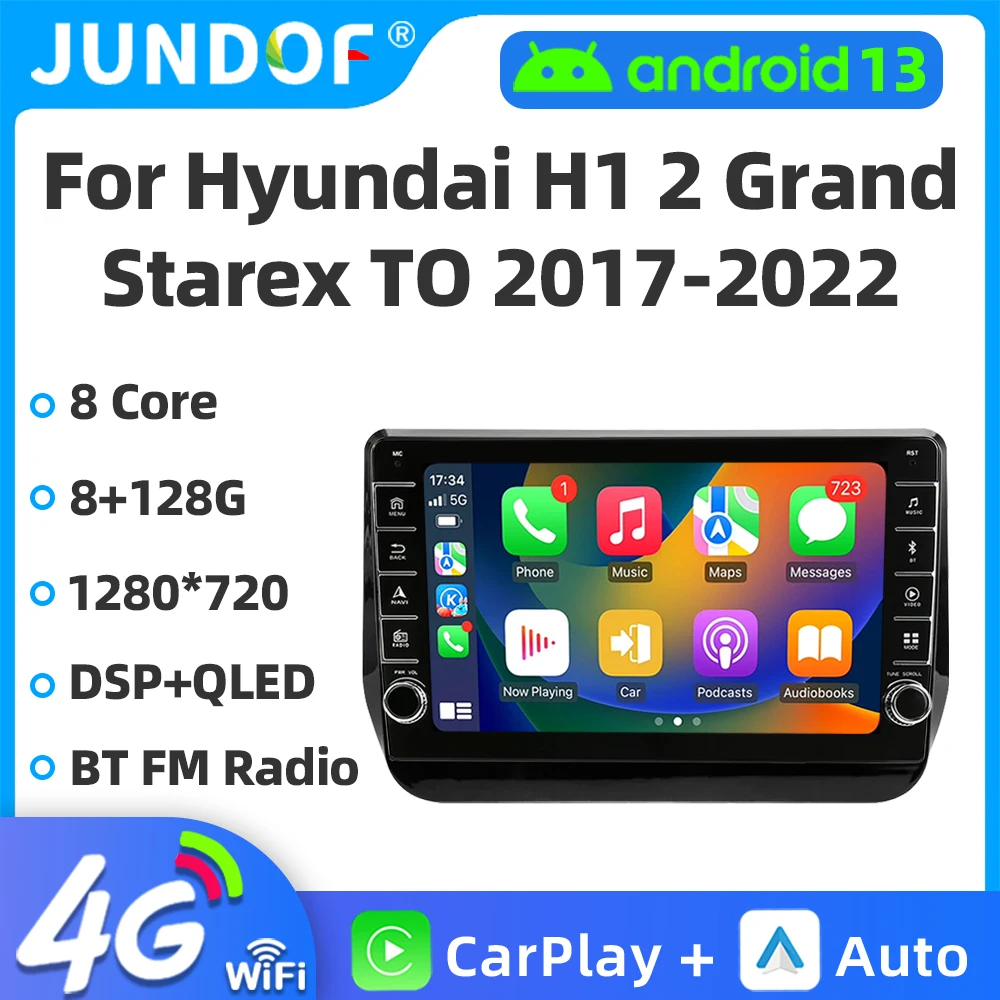 Android 13 Carplay Auto Car Radio For For Hyundai H1 2 Grand Starex TQ 2017-2022 Multimedia Video Player GPS Navigation Stereo