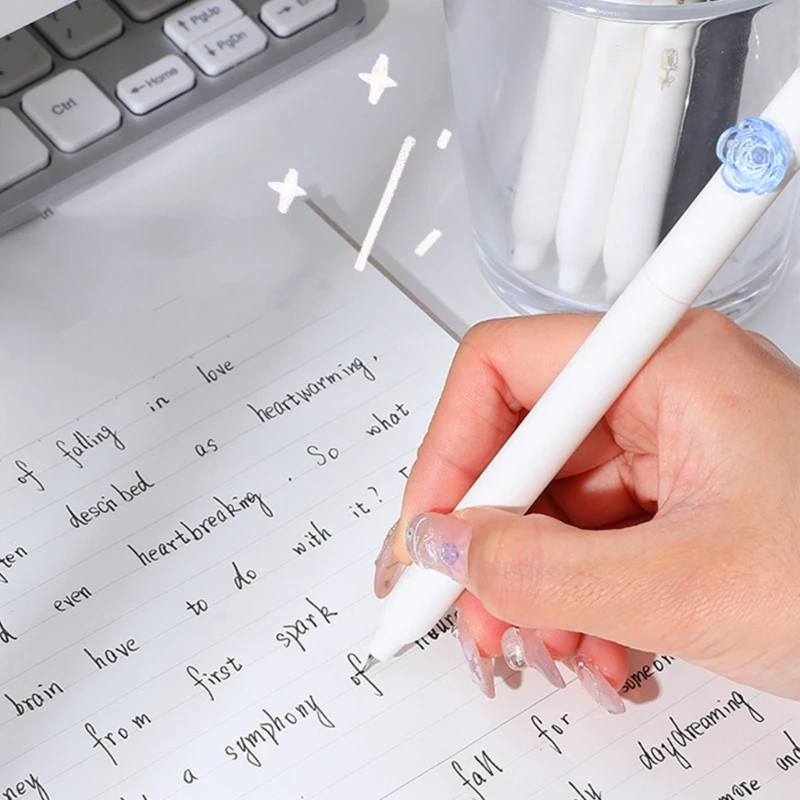 4x Bút Viết 0.5 Mm Bút Gel Xoay Trung Tính Bút Mực Đen Văn Phòng Phẩm Bút Trang Sức Giọt