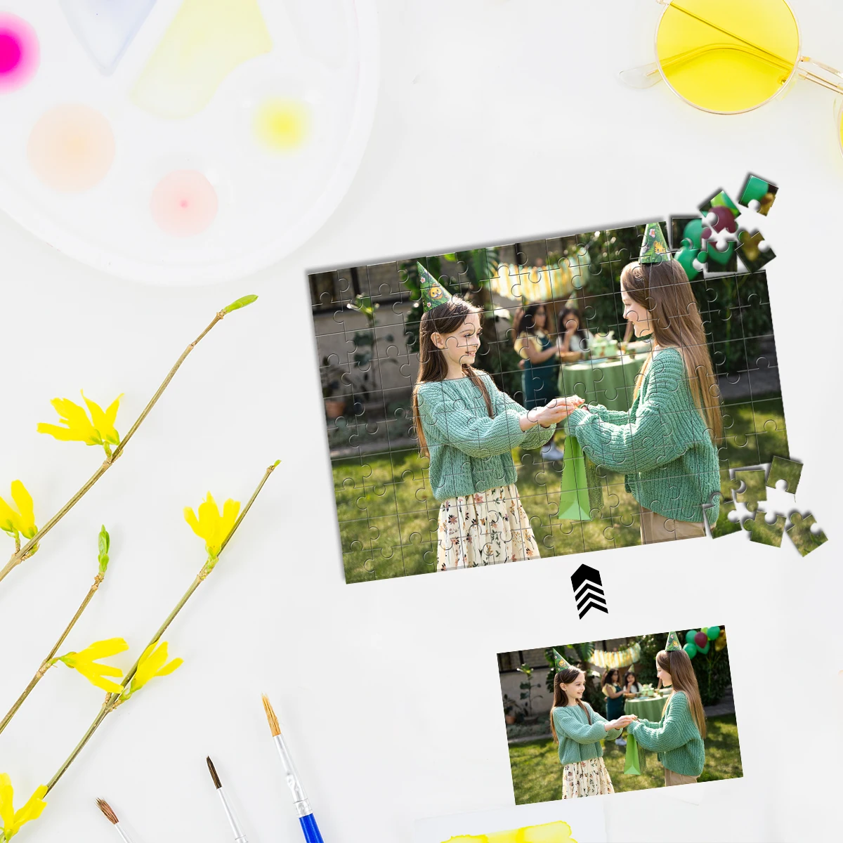 

Creative sister Custom Picture Jigsaw puzzle Personalised Decompression Puzzles Custom Puzzles in Photos Gifts for Commemorativ