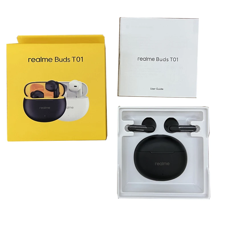 جديد Realme Buds T01 سماعة أذن لاسلكية حقيقية AI إلغاء الضوضاء TWS بلوتوث 5.4 IPX4 مقاوم للماء 28H عمر البطارية سماعة