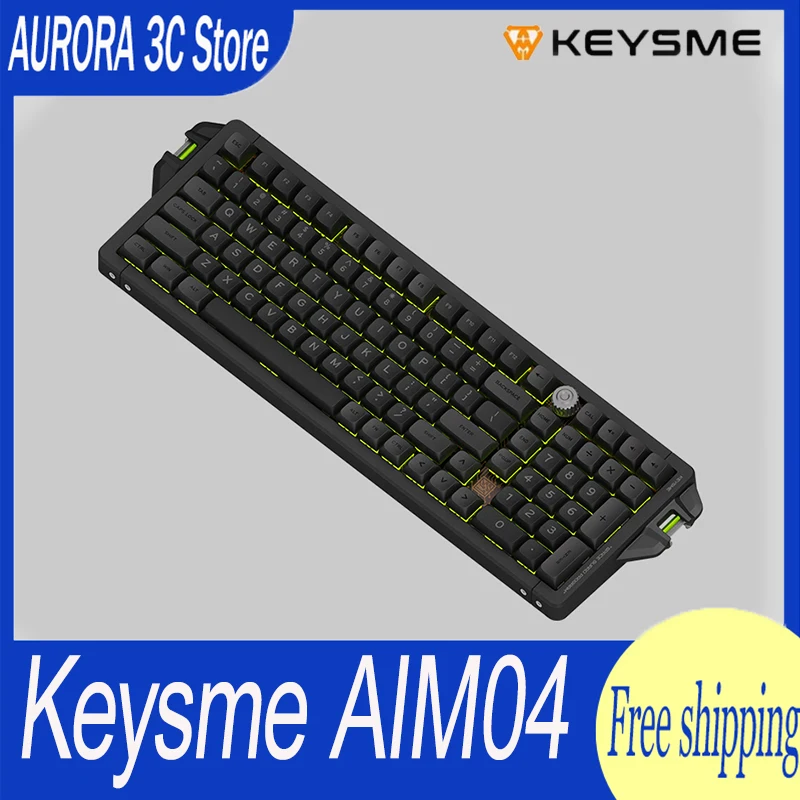 

Клавиатура Keysme Aim04 Механическая из алюминиевого сплава, Беспроводная игровая клавиатура с тремя режимами, Rgb клавиатура на заказ, ПК