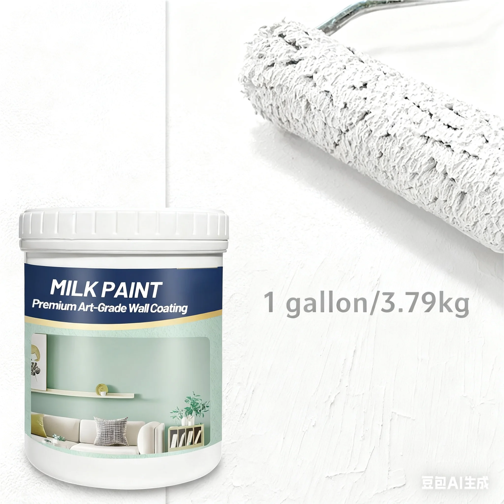 طلاء داخلي للحائط سعة 1 جالون/3.79 كجم - إصلاح وتغطية الجدار - مناسب لتغطية البقع والخدوش والاستخدام اليدوي (أبيض) #1