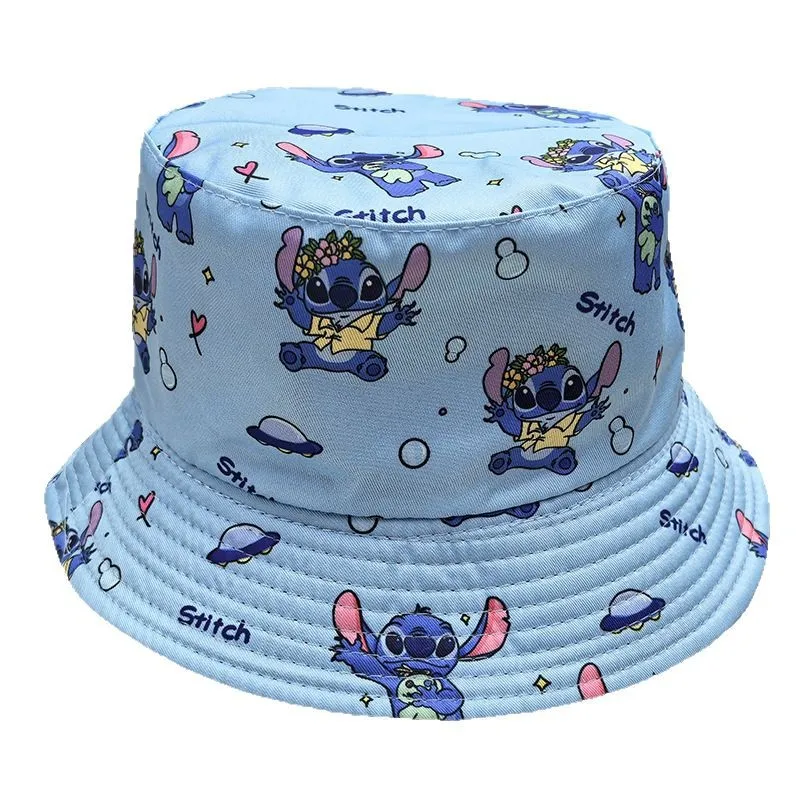 Рыбацкая шляпа с изображением Человека-паука Disney Stitch для мужчин и женщин, милая шляпа-ведро с героями мультфильмов, двусторонняя солнцезащитная шляпа с капюшоном