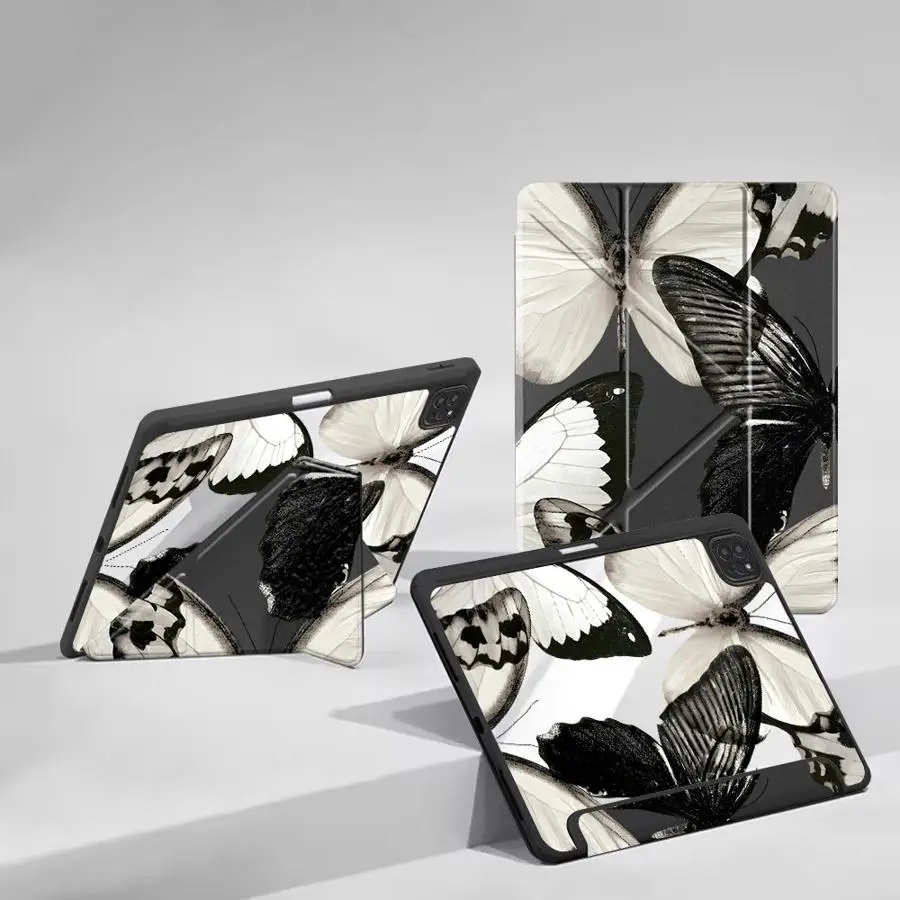 

Чехол для планшета iPad Pro 2025 Mini 6 7 Air 4 5 M3 M2 M4 11 дюймов Pro 11 10 9 8 7-го поколения 12.9 дюймов, держатель-обложка с креативным дизайном в виде бабочки