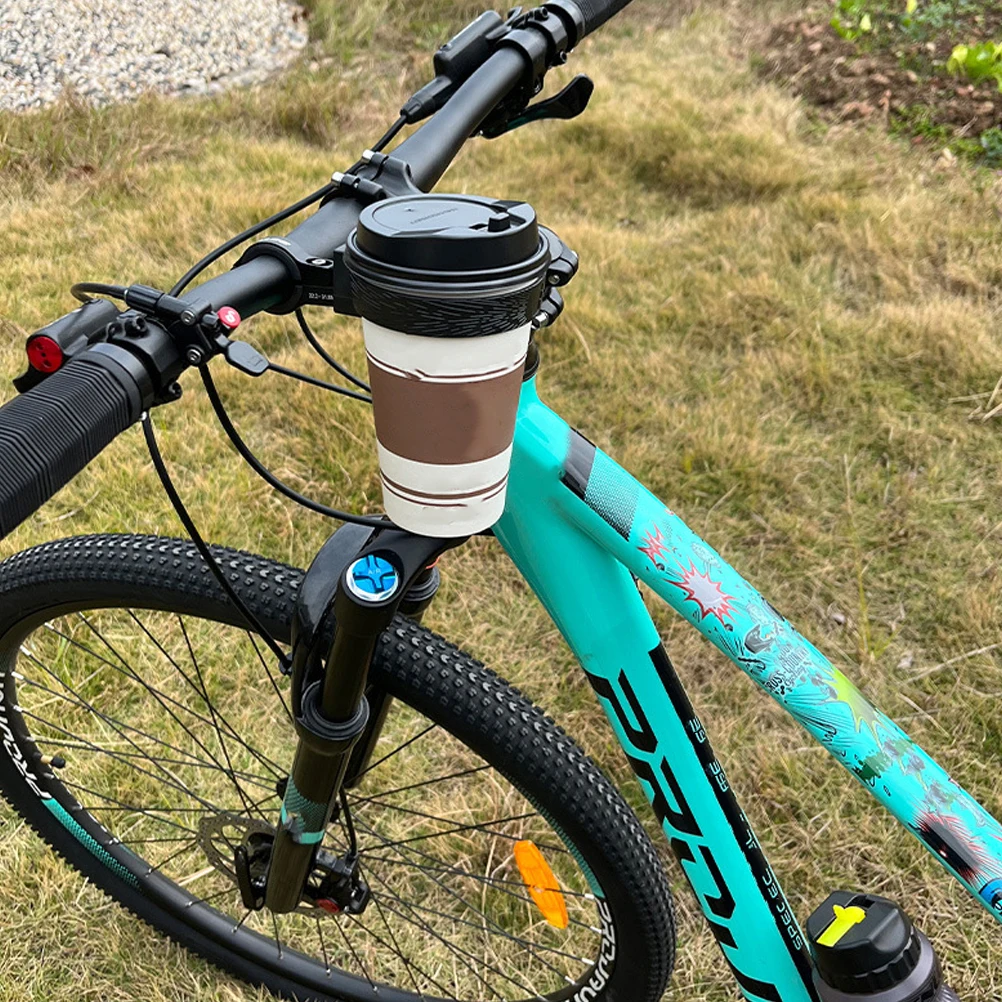 

Bike Cup Holder Deep Black Durable Simple Install Water Bottle Cage For Stroller Cycling Coffee Rack Practical Design Long Use