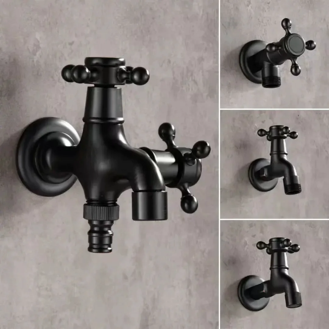 

Black Washing Machine Faucet Brass Bibcock Faucet Garden Faucet Outdoor Faucet Bathroom Mop Sink Faucets Water Taps Garden
