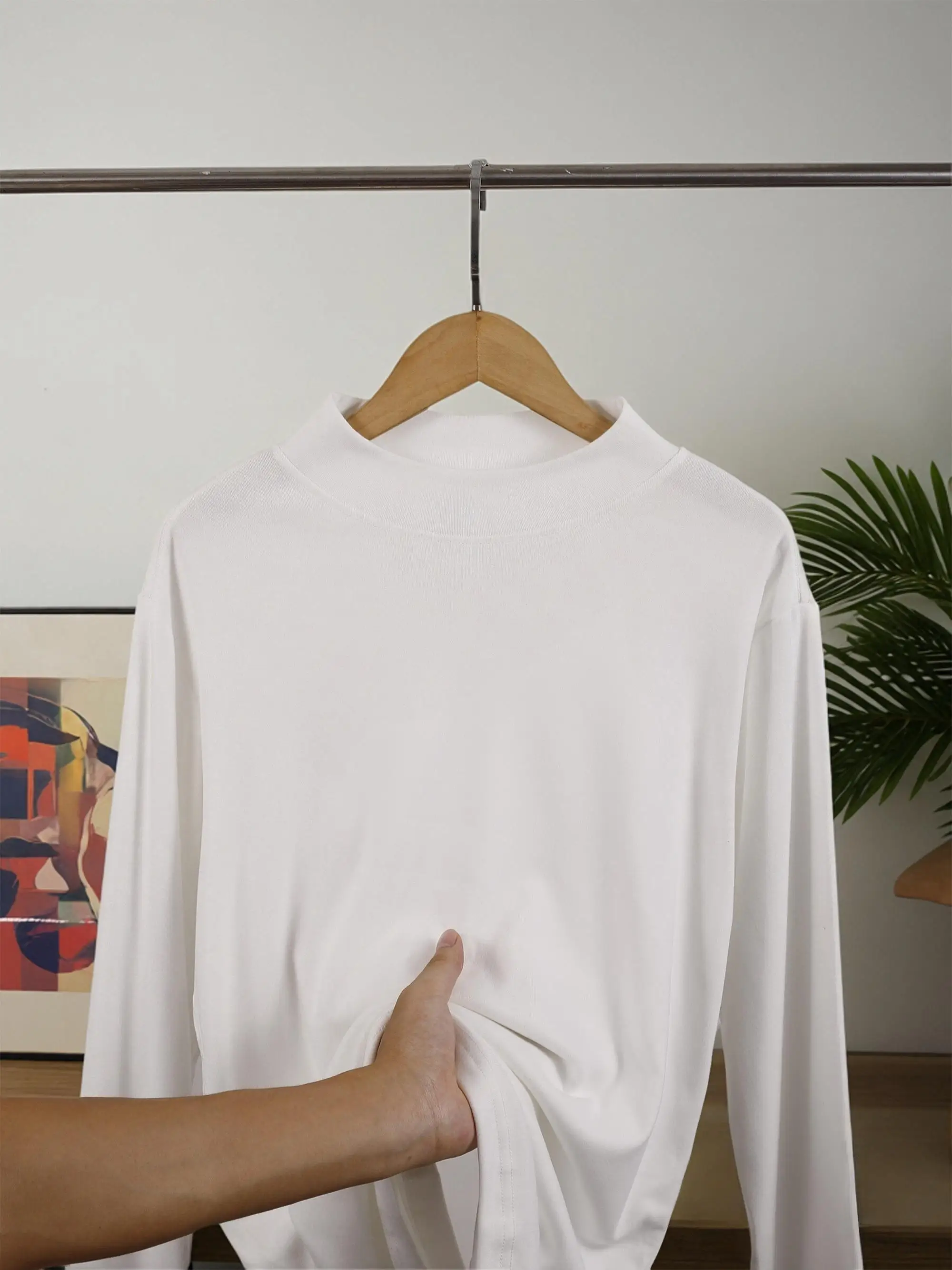 الصلبة طويلة الأكمام الصوف تي شيرت المرأة الخريف الشتاء الدافئة قاع الأساسية المرأة بلايز عادية نصف عالية الرقبة الملابس