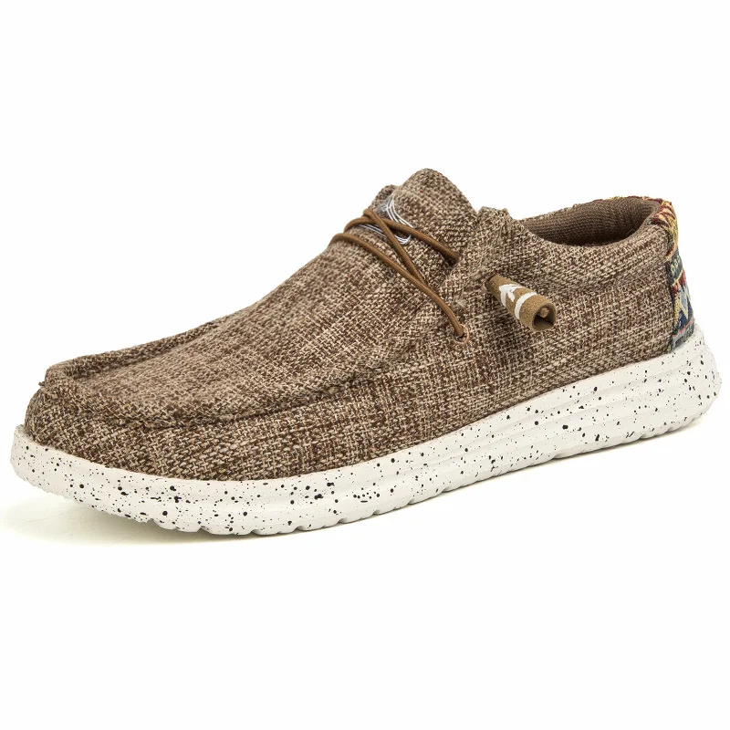 Men's Lightweight Comfy Slip-On Casual Shoes, Breathable Non-Slip Canvas Shoes, Spring And Summer