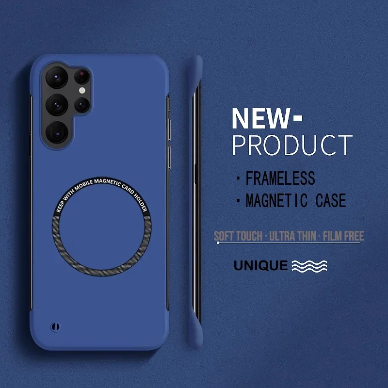 Ultradünne harte PC-Magnetrahmenlose Handyhülle für Samsung Galaxy S25 S24 S23 S22 S21 S20 FE Plus Ultra PC Matte Protect Cover – Detail 12