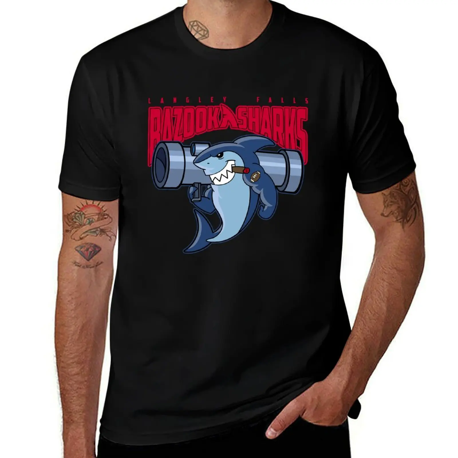 

Bazooka Sharks T-Shirt cotton t shirt man t shirt man luxury T-Shirt