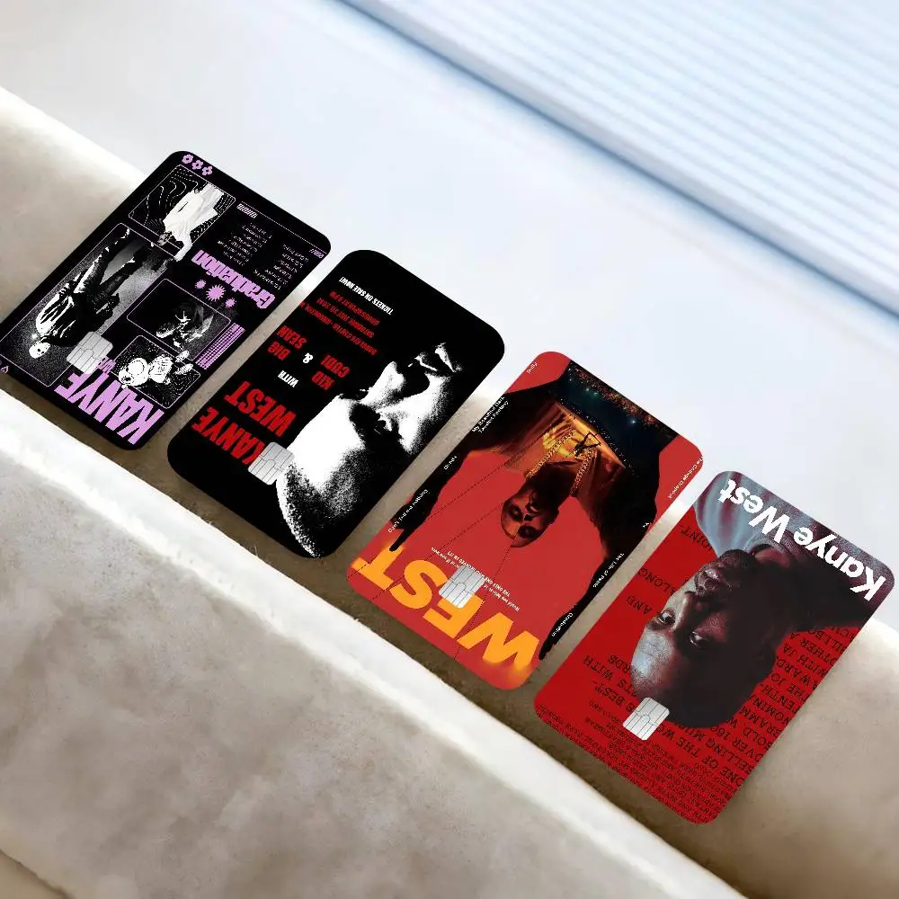 Rapper K-Kanye W-West Credit Card Skin Stickers for VISA Bank Bus Metro Access Card Protective Film Cover Sticker Decal Women