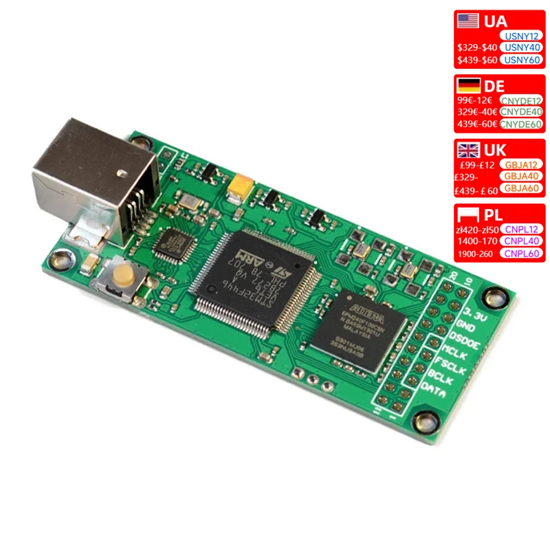 USB Digital Interface PCM1536 DSD1024 Compatible With Amanero Italy XMOS To I2S