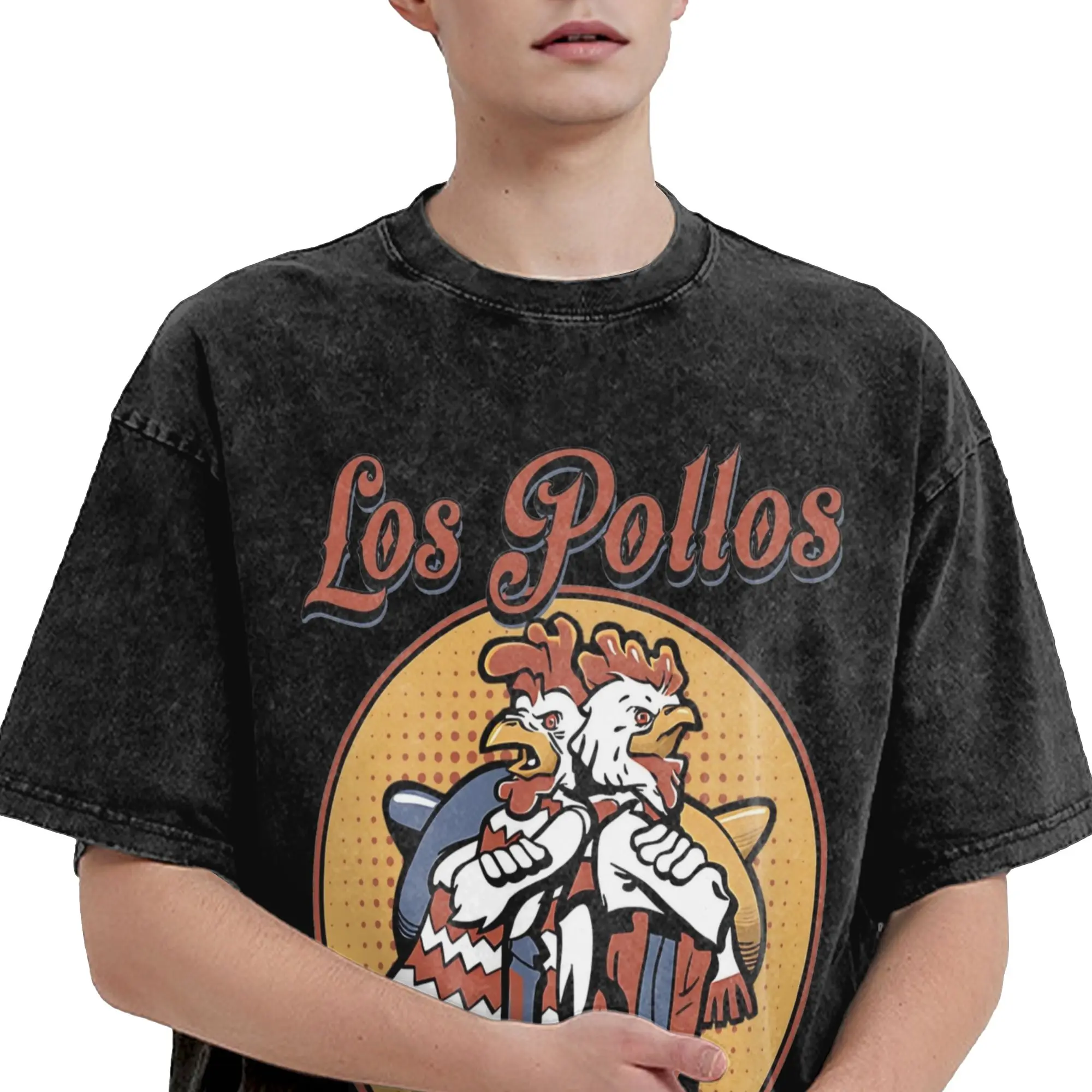 Los Pollos Hermanos T Shirts Washed 100% Cotton T-Shirt Chicken Brothers Vintage for Men Women Streetwear Summer Tee Shirt