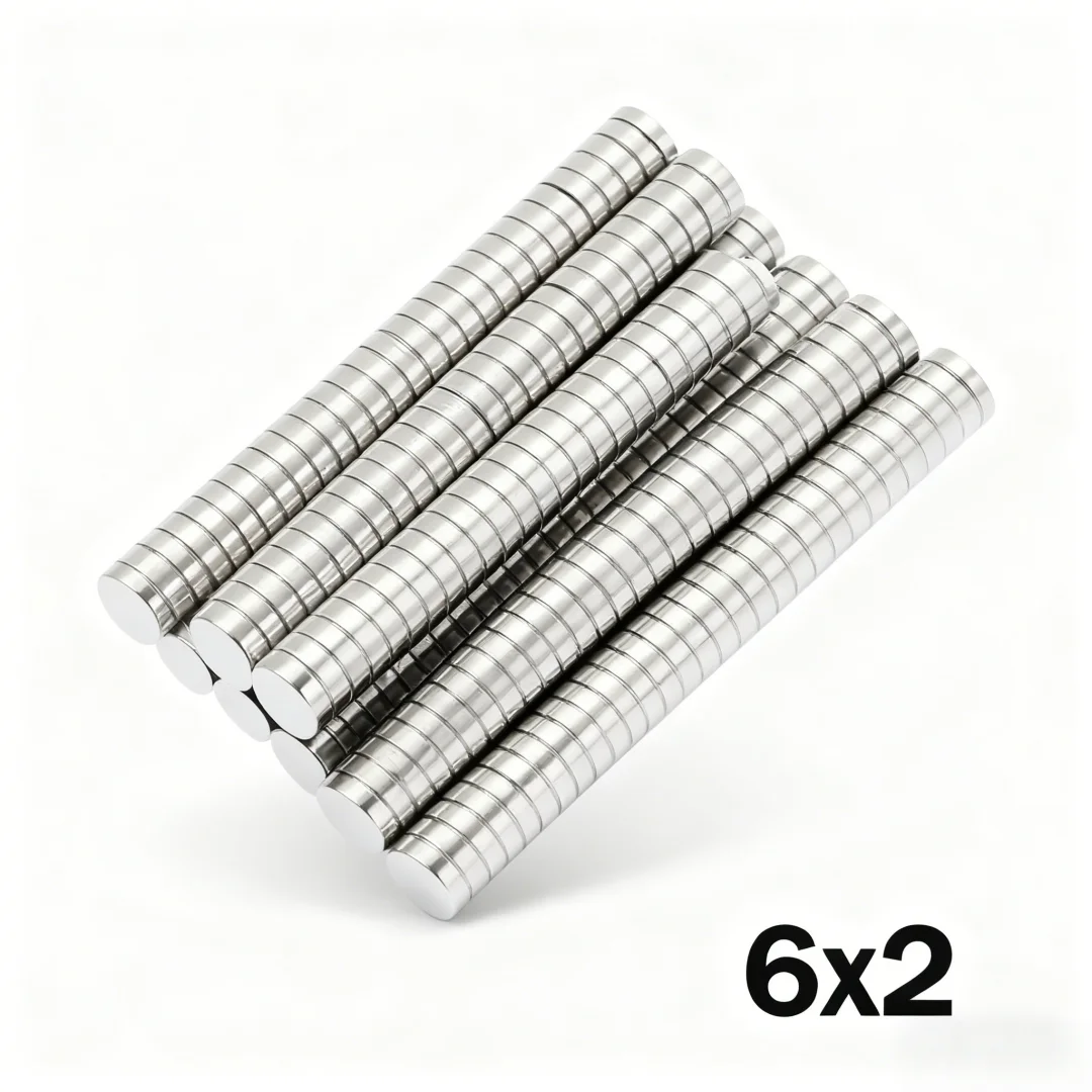 Imán súper fuerte de 6x2mm N35, imán magnético redondo de neodimio NdFeB, imanes de disco potentes, imanes para refrigerador