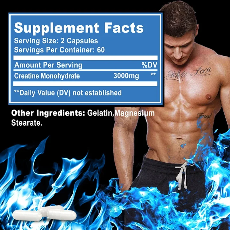 Creatine Monohydrate - Supports Muscle, Energy and Cognitive Function, Increases Lean Muscle Mass - Gluten Free